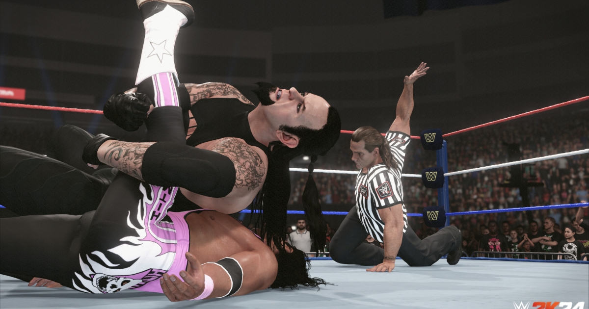 WWE 2K24 Undertaker vs Bret Hart with Shawn Michaels as special referee