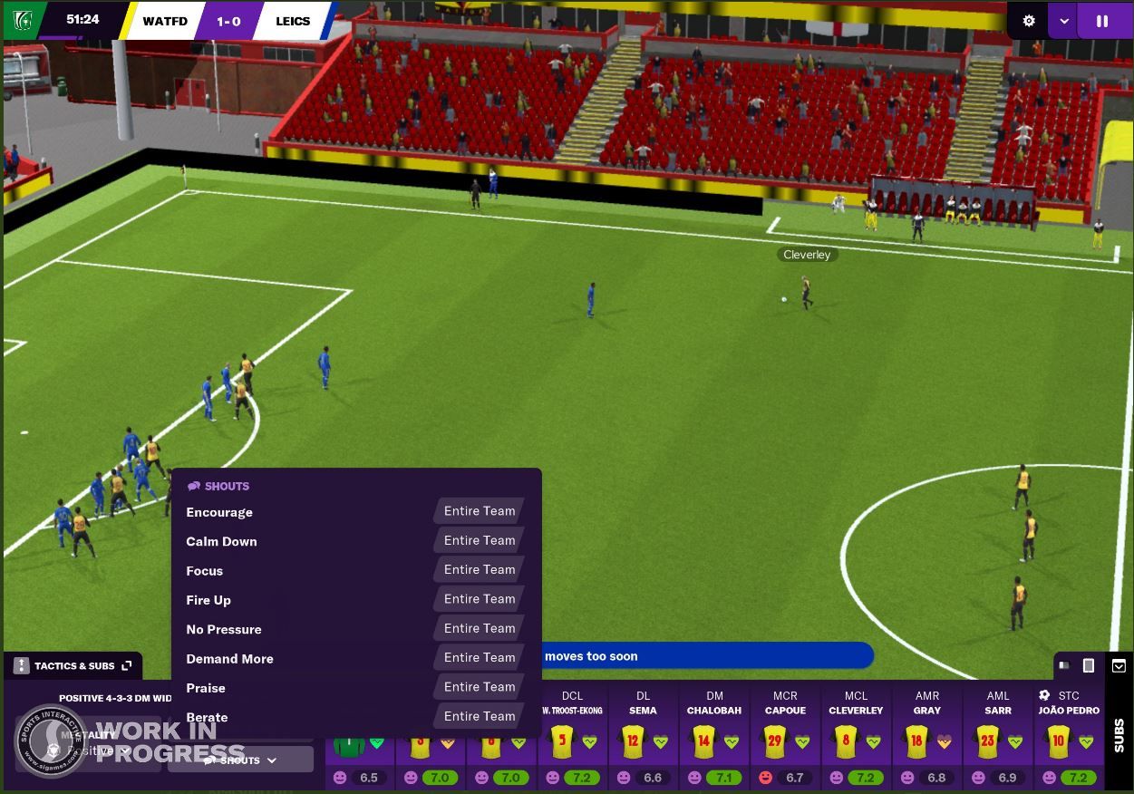 Football manager 2021 matchday touchline shouts match engine