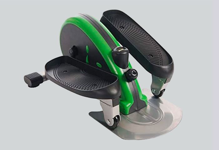 Best elliptical under 500 Stamina product image of a black and green under-desk cross trainer.