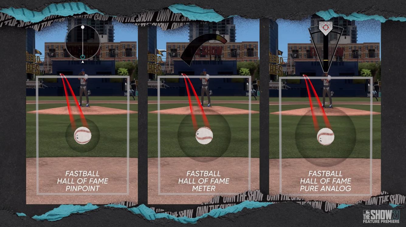 MLB The Show 21 pitching styles Pinpoint Meter Pure Analog