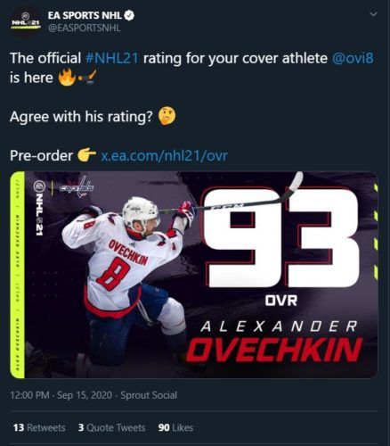 NHL 21 Cover Star Rating Revealed Alexander Ovechkin 1