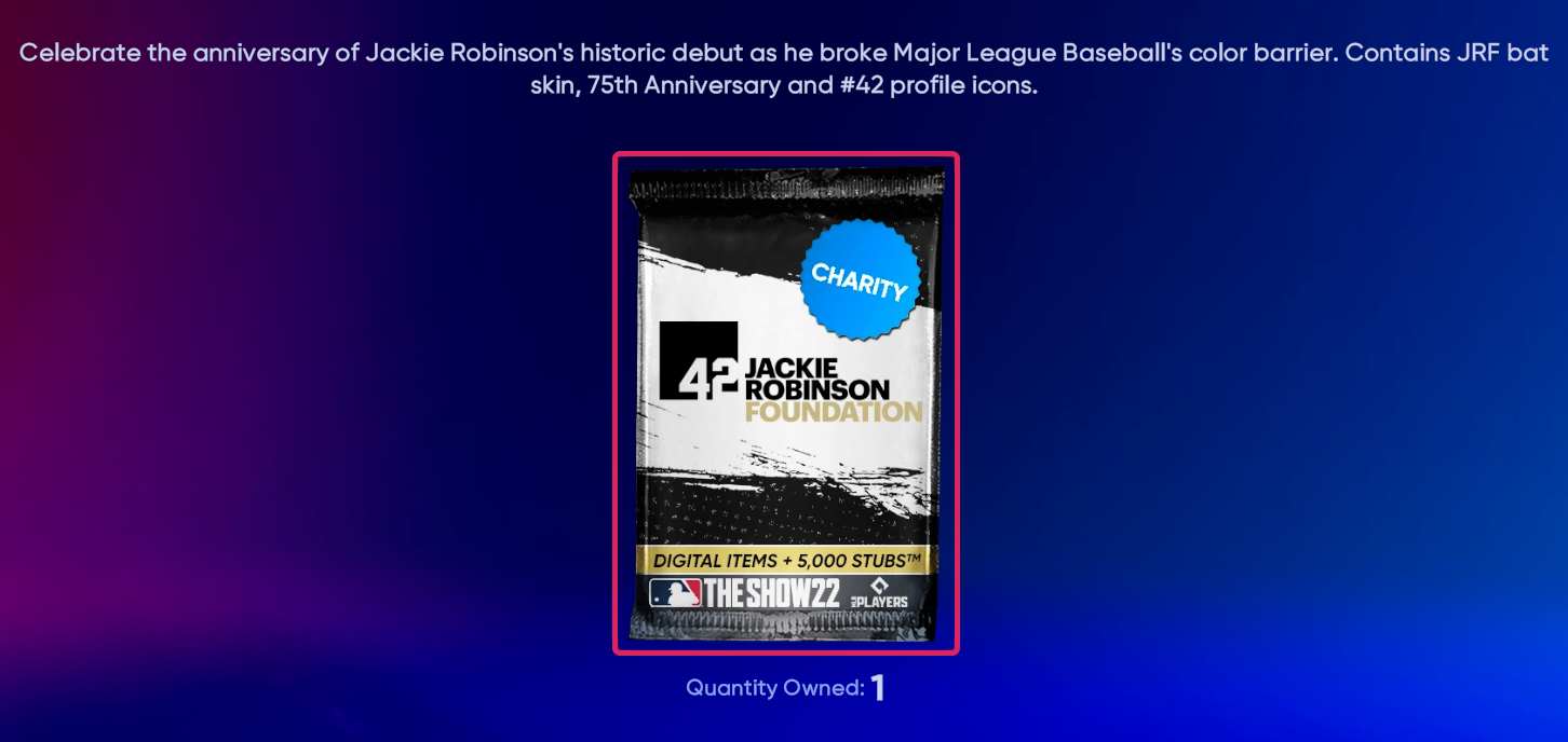 MLB The Show 22 Jackie Robinson Foundation Pack 
