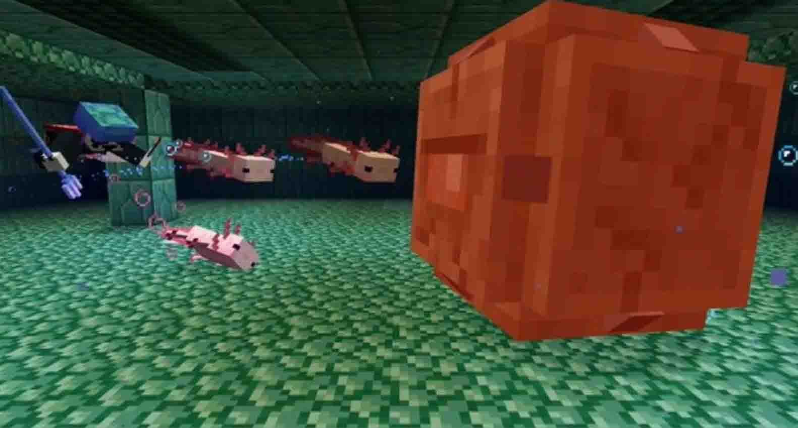 minecraft caves cliffs axolotls