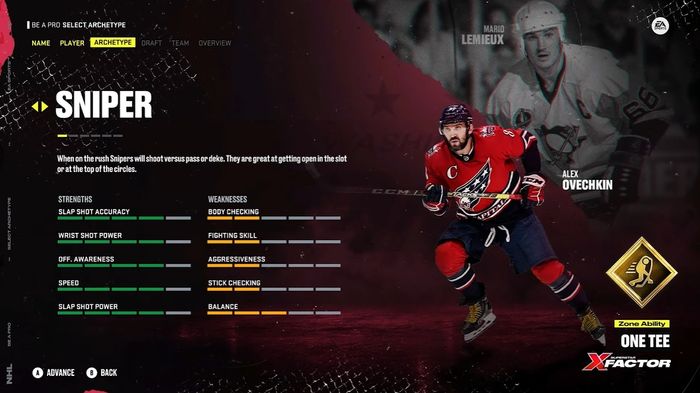 nhl 22 career mode archetypes player be a pro x factor