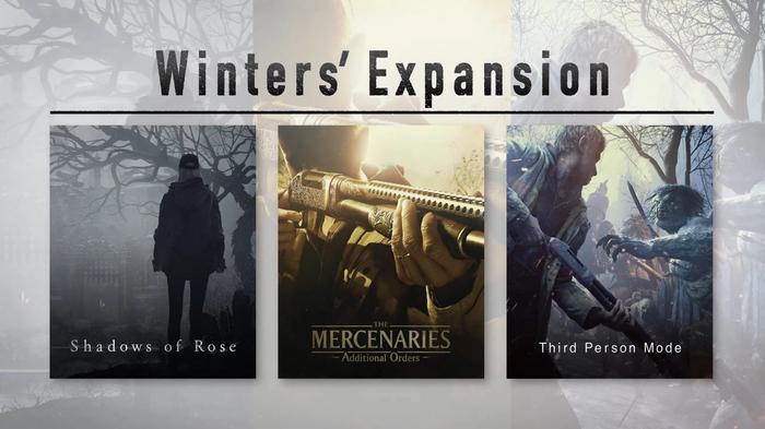 Resident Evil Village DLC collection "The Winters' Expansion" featuring the Shadows of Rose, Mercenaries Additional Orders and Third Persons add-ons.