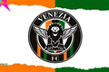 Venezia FC badge over white, green and orange background