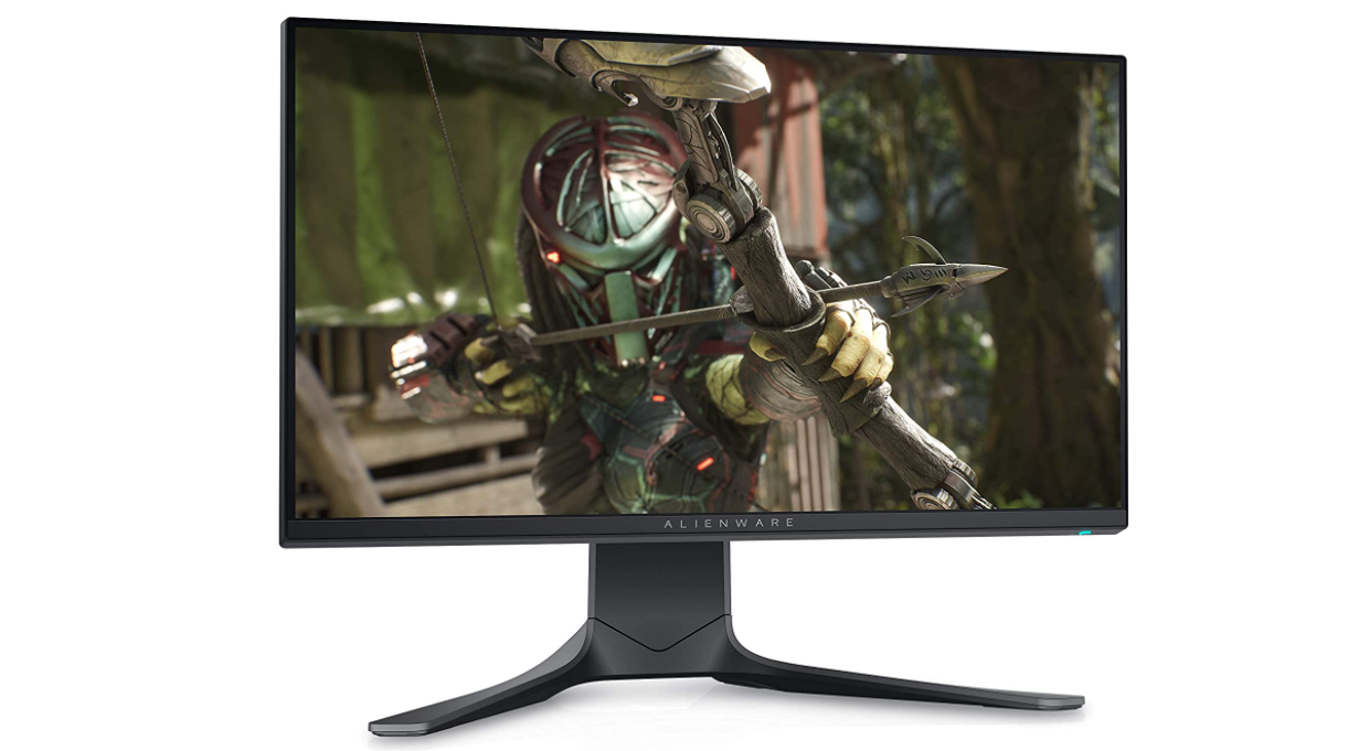 Best monitor for Battlefield 2042 Alienware product image of a monitor with a alien with a bow and arrow on the display.