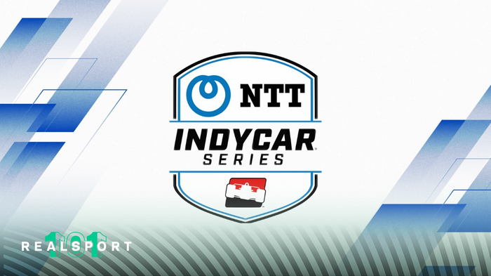 NTT IndyCar Series logo with white and blue background