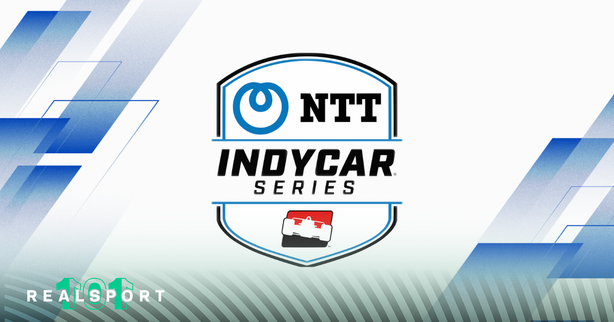 NTT IndyCar Series logo with white and blue background