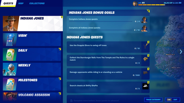 Indiana Jones Quests added to Fortnite