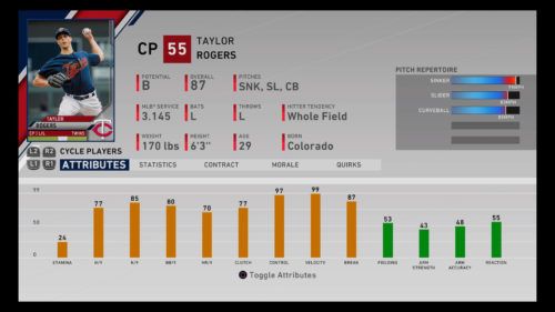 MLB The Show 20 Taylor Rogers Diamond Dynasty Closing Pitcher RTTS Franchise Mode