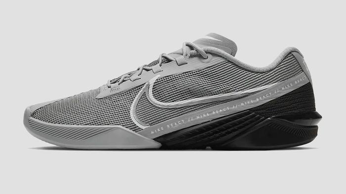 Best shoes for CrossFit Nike product image of a pair of grey sneakers.