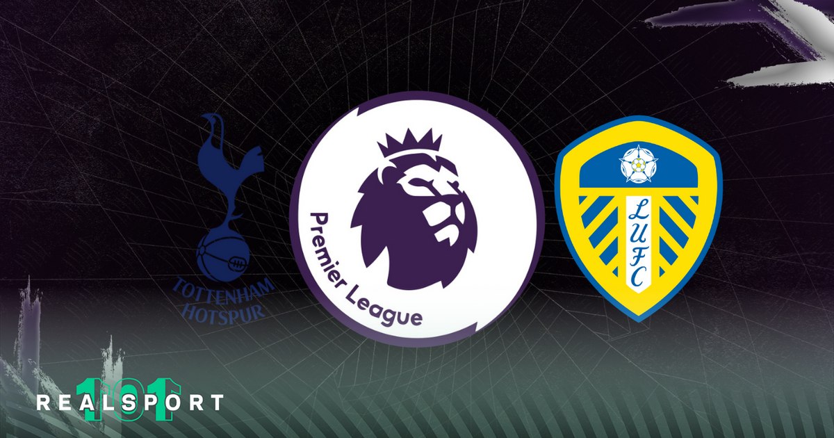 Spurs and Leeds badges with Premier League logo