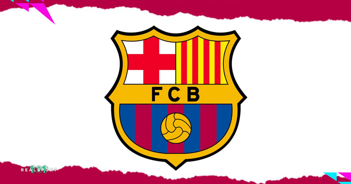 FC Barcelona badge with white and maroon background