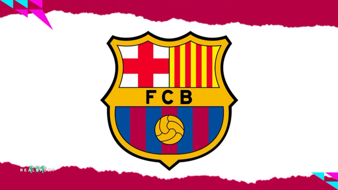 FC Barcelona badge with white and maroon background