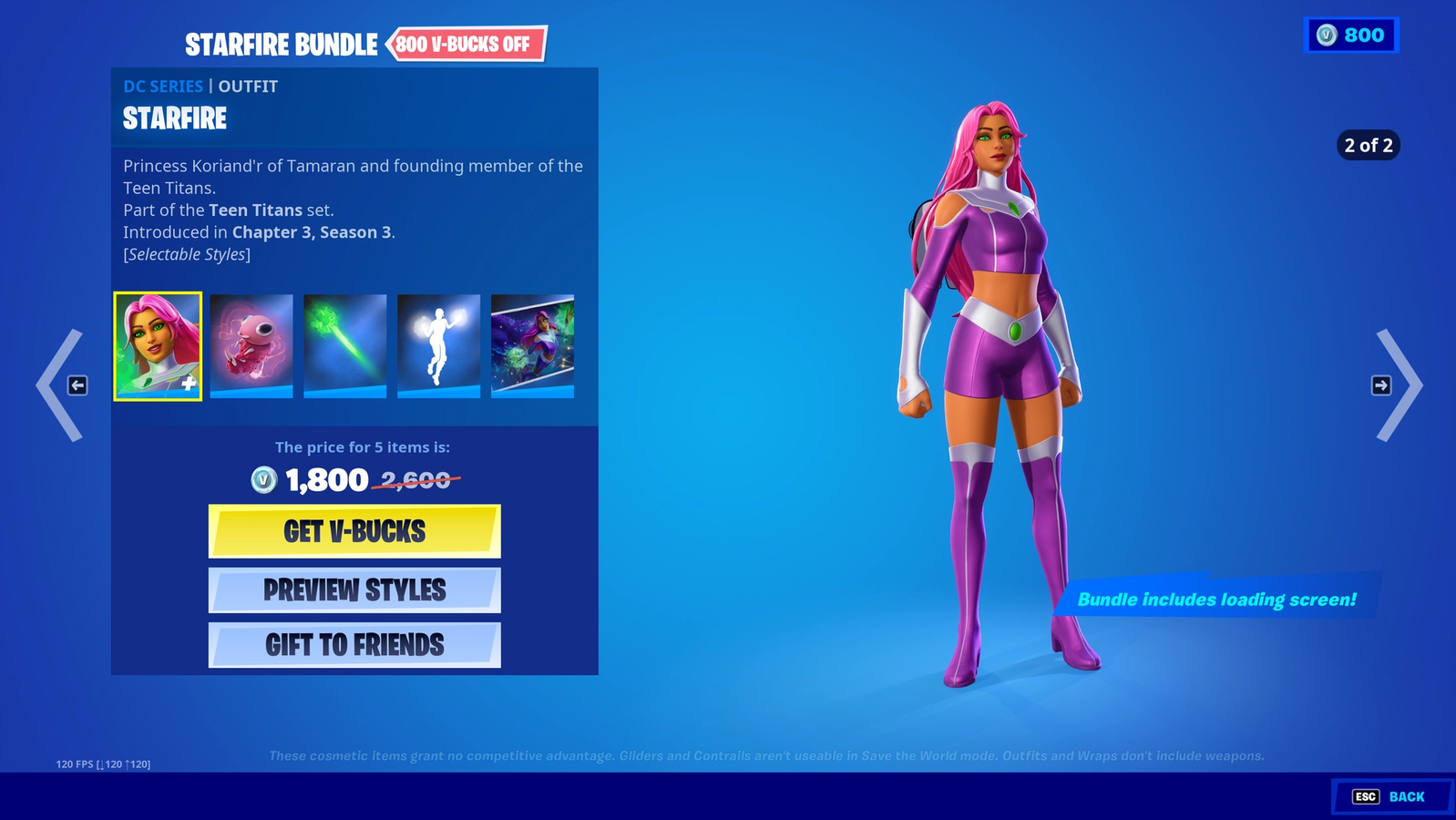 The starfire bundle is at Fortnite