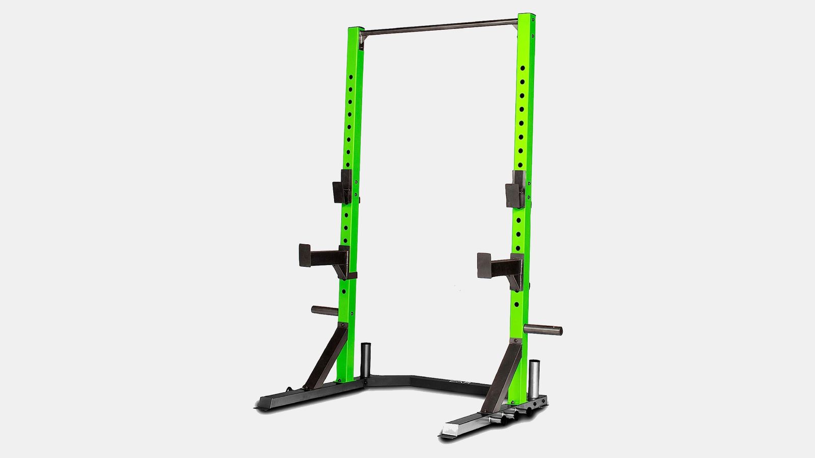 CAP Barbell FM-8000F product image of a green and black half cage with black spotter arms.