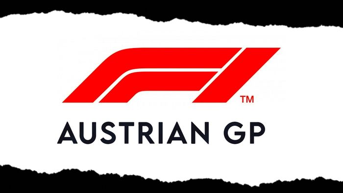 F1 logo with white and black background and Austrian GP text