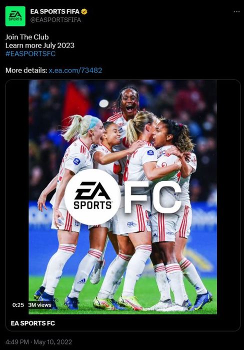 EA Sports FC tweet about the upcoming game