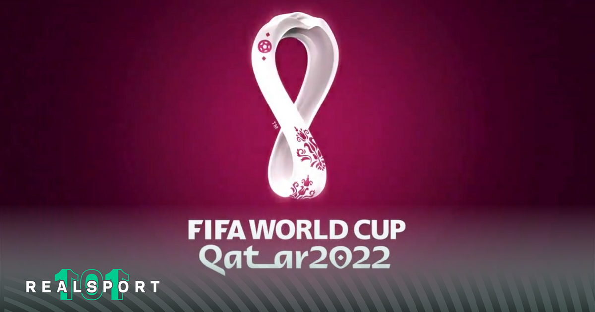 FIFA World Cup Qatar 2022 logo with purple background