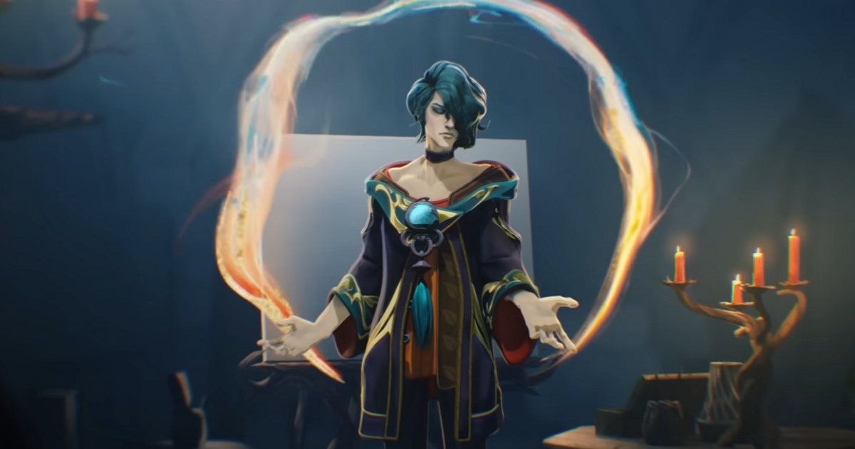 A screenshot of Hwei from the "Hwei: The Visionary | Champion Trailer - League of Legends" YouTube video.