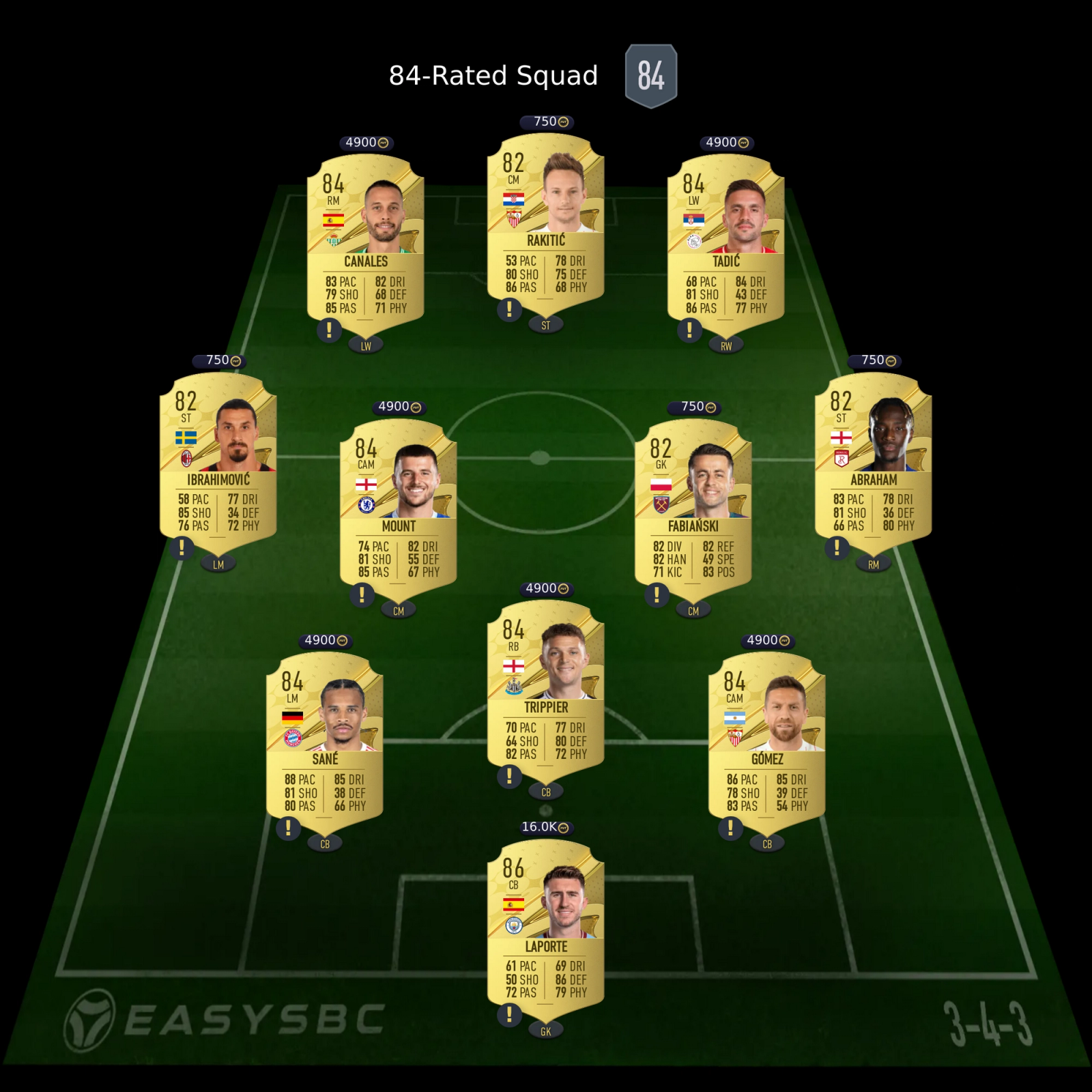 83+ x10 upgrade sbc solution 84-rated squad