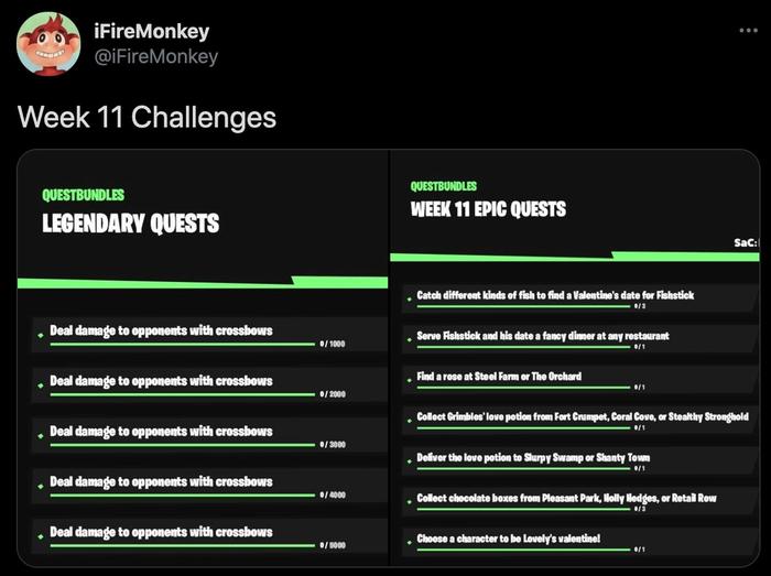 Fortnite week 11 chapter 2 season 5 challenges leaked ifiremonkey