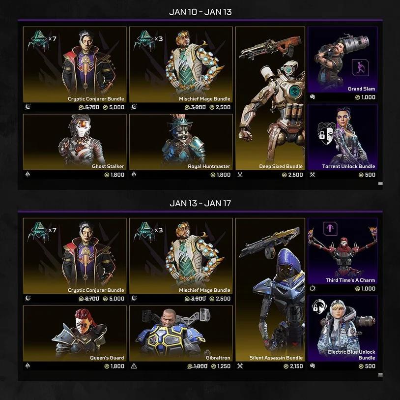 Spellbound collection event store tab in Apex Legends