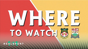 Wrexham and Barnet badges with where to watch text