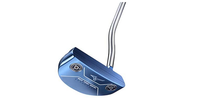 Best golf clubs Mizuno product image of the head of a blue putter.