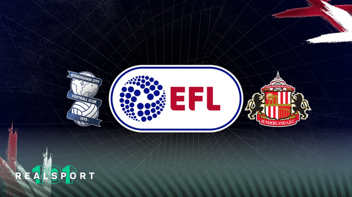 Birmingham and Sunderland badges with EFL logo