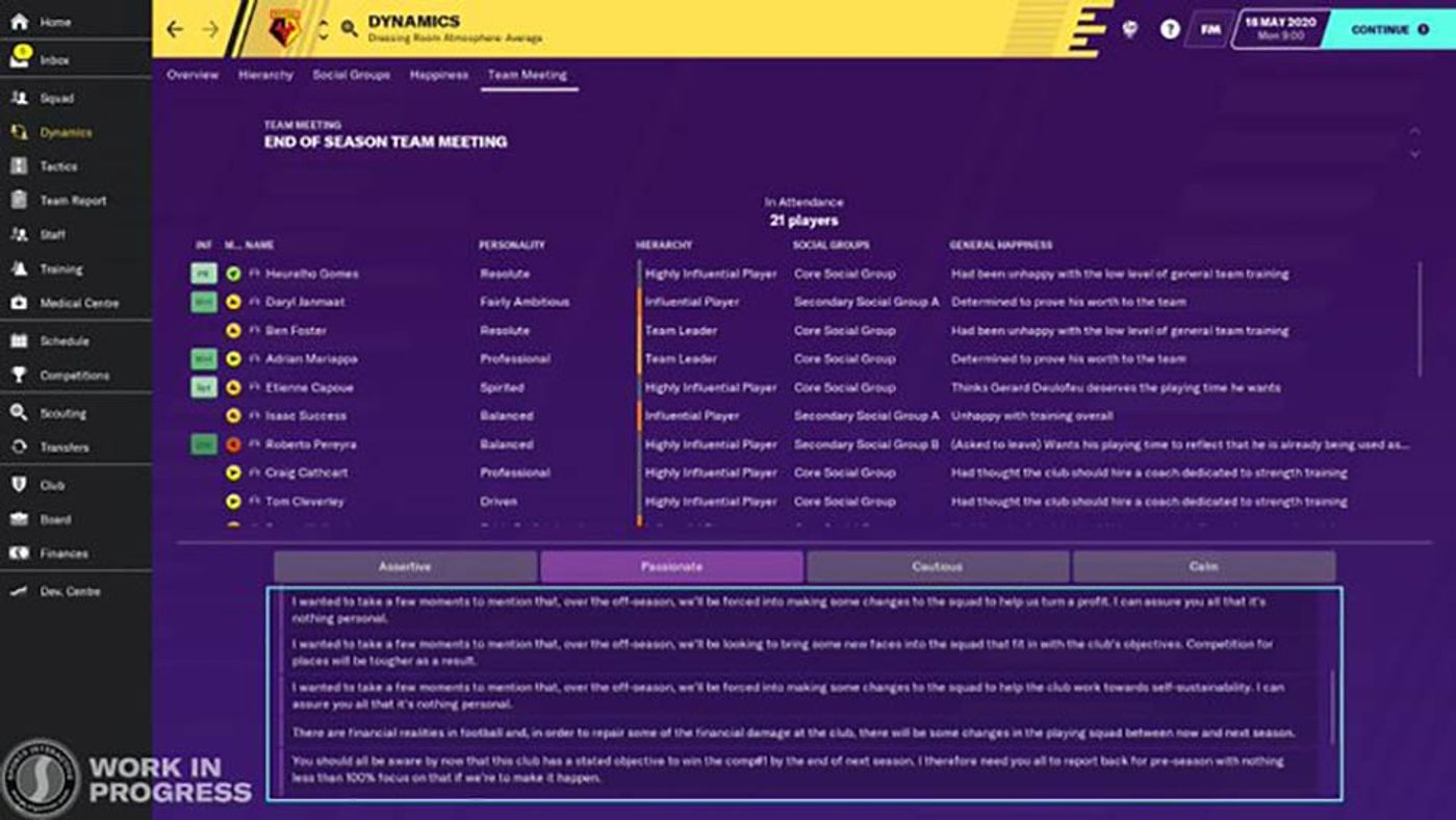 Football Manager 2020: New features revealed - code of conduct, in