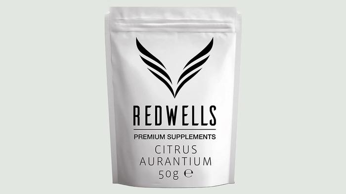 Best bitter orange supplement Redwells product image of a white packet with black branding.