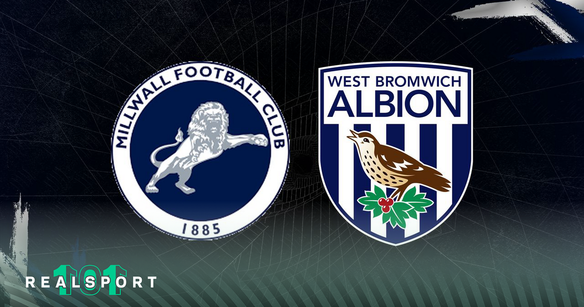 Millwall and West Brom badges with dark background