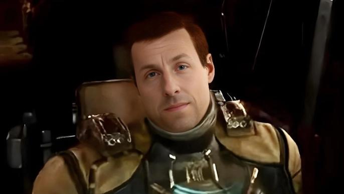 dead space remake isaac clarke looks like adam sandler a comedy icon wearing space armor
