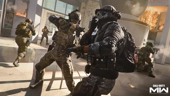 Soldiers fighting inside a building - Modern Warfare 2 shadow ban