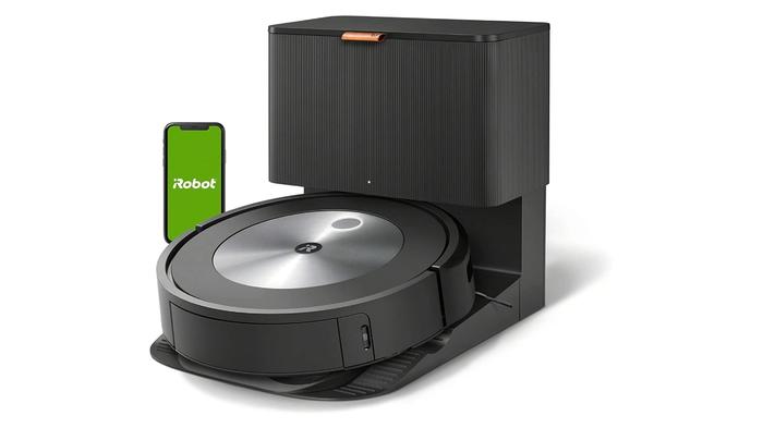 Best tech gift ideas - iRobot product image of a black and grey robot vacuum.