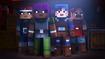 four Minecraft figures in a dimly lit room - how to turn off tips on Minecraft