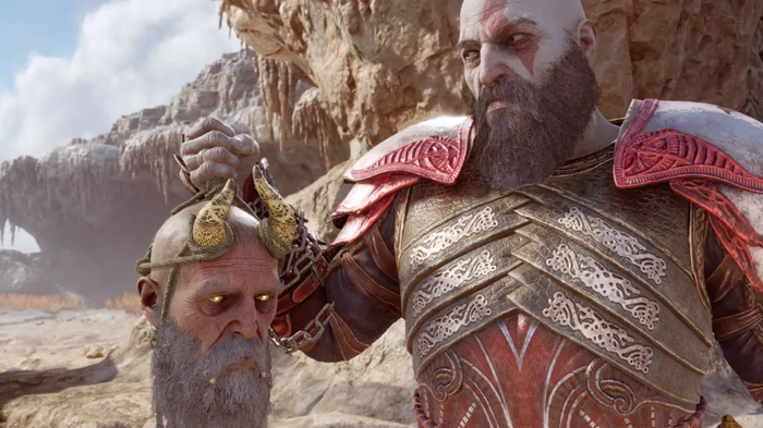 god of war ragnarok is getting new game plus in 2023 kratos angrily stares at memir