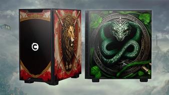 Hogwarts Legacy gaming PCs have the Gryffindor lion and Slytherin serpent on the side