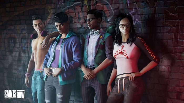 $ people leaning against a graffiti covered wall - Saints Row unable to start game