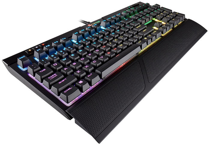 Best quiet mechanical keyboard - Corsair black full-size RGB backlit keyboard