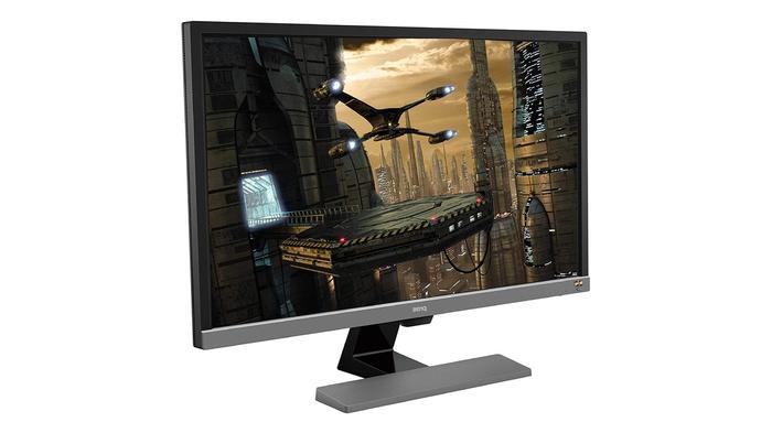 Best tech gift ideas - BenQ product image of a grey monitor with sci-fi animation on the display.