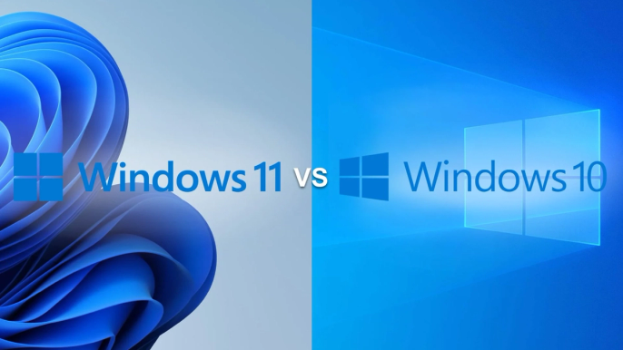 Windows 11 vs Windows 10 - What's the difference? | Windows 11 and 10 logos side by side