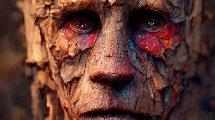 An AI art piece of a tree man