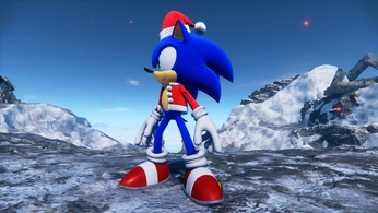 sonic frontiers free dlc roadmap puts aaa games to shame sonic is standing on a field wearing a santa suit
